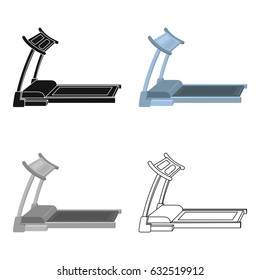 Treadmill. Running simulator for training in the gym.Gym And Workout single icon in cartoon style vector symbol stock illustration.