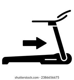 Treadmill solid icon, Gym concept, training machine for running sign on white background, trainer treadmill icon in glyph style for mobile concept and web design. Vector graphics