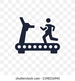 Treadmill transparent icon. Treadmill symbol design from Gym and fitness collection. Simple element vector illustration on transparent background.