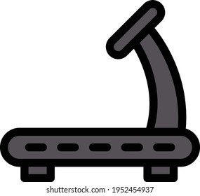 icono de la línea de color del vector de la cinta de correr