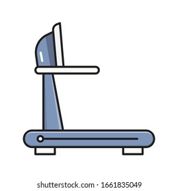 treadmill vector flat color icon 