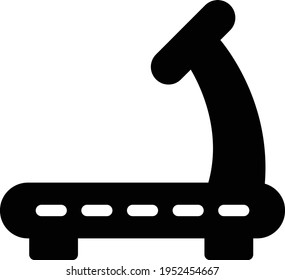 icono plano de glifo de vector de caminadora