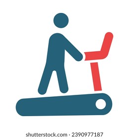 Glifo De Vector Treadmill Dos Icono De Color Para Uso Personal Y Comercial.
