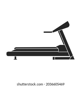 Treadmill, Vektorsymbol.Schwarz, Vektorsymbol einzeln auf weißem Hintergrund, Laufband.