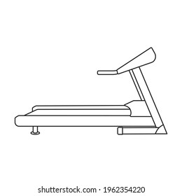 Treadmill vector outline icon. Vector illustration gum machine on white background. Isolated outline illustration icon of treadmill, .