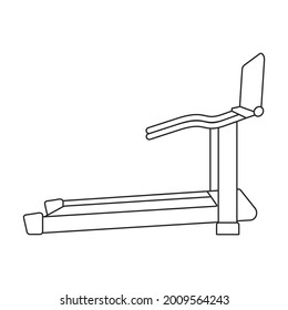 Icono de contorno vectorial de asfalto. Máquina de goma de ilustración vectorial sobre fondo blanco. Icono de ilustración de contorno aislado de la cinta de correr, .
