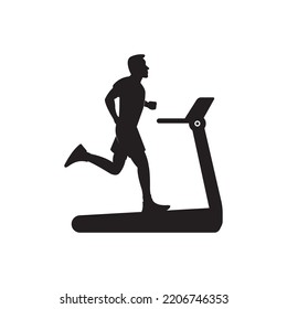 diseño de símbolo de ilustración de vector de icono de entrenamiento de cinta de correr.