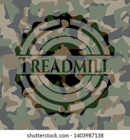 Treadmill written on a camo texture. Vector Illustration. Detailed.