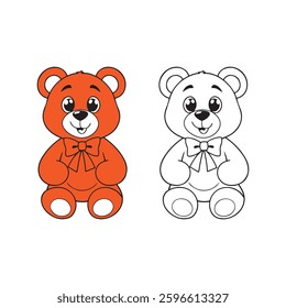 tready bear icon liner art vector silhouette