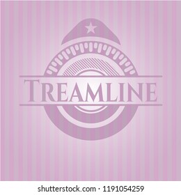 Treamline realistic pink emblem