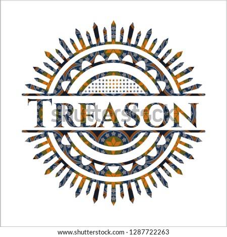 Treason arabesque style emblem. arabic decoration.