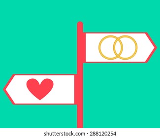 Treason. Choice of direction. New love or loyalty. Vector illustration