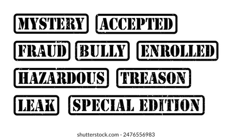 Treason Illegal Criminal Set Red Rubber Stamp Grunge Texture Label Badge Sticker Vector EPS PNG Transparent No Background Clip Art Vector EPS PNG 