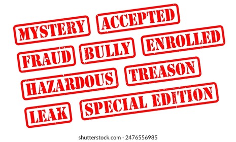 Treason Illegal Criminal Set Red Rubber Stamp Grunge Texture Label Badge Sticker Vector EPS PNG Transparent No Background Clip Art Vector EPS PNG 