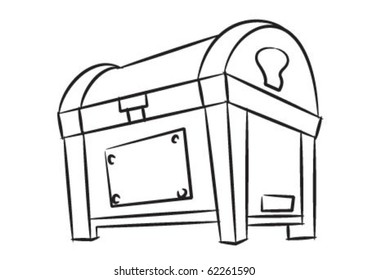 3,297 Black and white treasure chest Stock Illustrations, Images ...