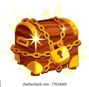 Treasure box cartoon vector illustration