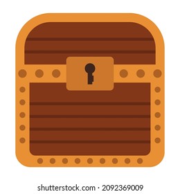treasure box flat clipart vector illustration