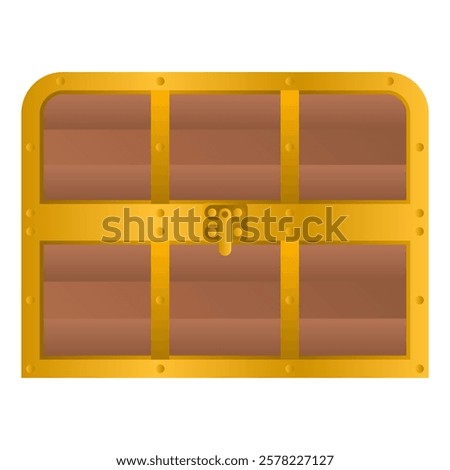 Treasure Box Hidden Storage Vector. Glowing Treasure Box Element. Vintage Treasure Box.