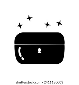 Treasure Box Icon Vector Illustration isolated in white.