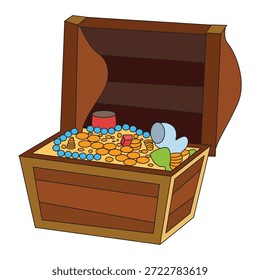 Una caja del tesoro aislada en un fondo blanco