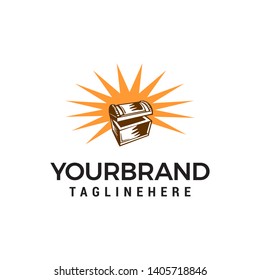 Treasure Box Logo Design Concept Template Vector