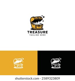 Treasure box logo design template