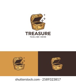 Treasure box logo design template