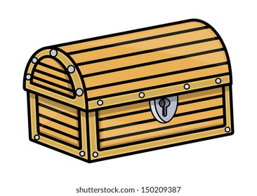Treasure Box - Vector Cartoon Illustration