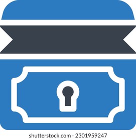 treasure box vector illustration on a transparent background.Premium quality symbols.Glyphs vector icons for concept and graphic design.