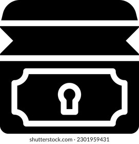 treasure box vector illustration on a transparent background.Premium quality symbols.Glyphs vector icons for concept and graphic design.