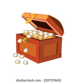 treasure box, vector illustration, white background