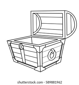 treasure cartoon outline, vector art and illustration