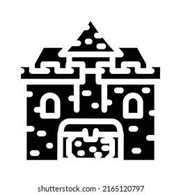 Schatz Schloss Glyph Symbol Vektor. Schatz Schlosszeichen. isoliertes Kontursymbol
