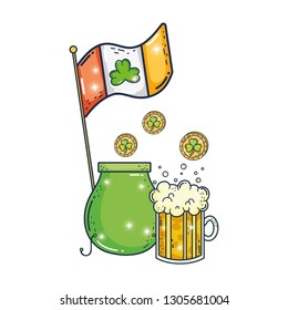 treasure cauldron with beer saint patrick day