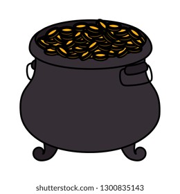 treasure cauldron with coins
