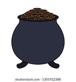 treasure cauldron with coins