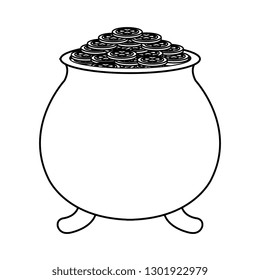treasure cauldron with coins