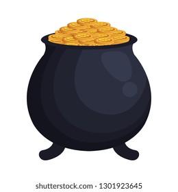 treasure cauldron with coins