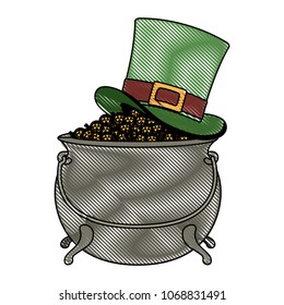 treasure cauldron with elf hat saint patrick