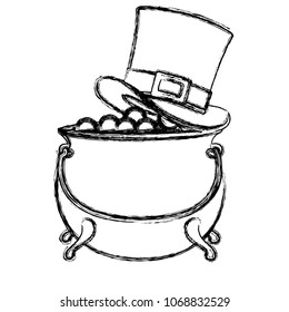 treasure cauldron with elf hat saint patrick