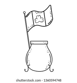 treasure cauldron with ireland flag