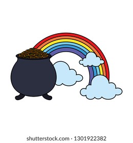 treasure cauldron with rainbow