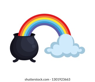 treasure cauldron with rainbow