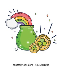 treasure cauldron with rainbow saint patrick day