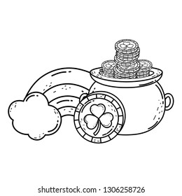 treasure cauldron with rainbow saint patrick day