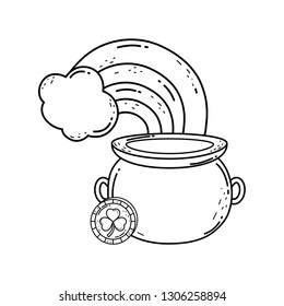 treasure cauldron with rainbow saint patrick day