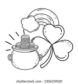 treasure cauldron with rainbow saint patrick day