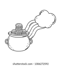 treasure cauldron with rainbow saint patrick day