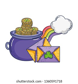 treasure cauldron with rainbow saint patrick day