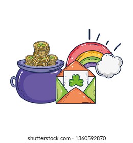 treasure cauldron with rainbow saint patrick day